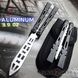 The ONE ALIEN Balisong INKED Butterfly Knife - Black Hardware Trainer w/ Bushings Practice Knives Dull Training Safe