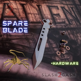 The ONE ALIEN Balisong Spare Blade Butterfly Knife - Replacement Sharp Live w/ Bushings Hardware Pivots Washers