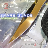 Basilisk Clone Replacement Blade The ONE Titanium Butterfly Knife Spare Sharp Gold Live bushings hardware pivots washers Lizard