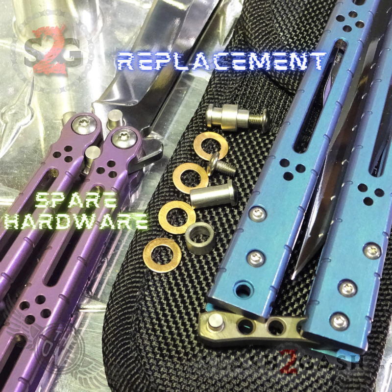 TheONE Balisong D2 TITANIUM Butterfly Knife (clone) Lizard Purple