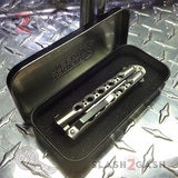 Keen Blades Collectors Tin Case The ONE Butterfly Knife Small 7" Channel Balisong w/ Clip - Tanto 31 (clone) Stainless Steel SS