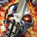 TheONE Balisong with BUSHING system 440C Channel Butterfly Knife - Satin 42 with Spring Latch slash2gash