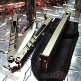 The ONE CHAB Balisong Clone Titanium Channel D2 w/ Bushings Butterfly Knife Gray Stonewashed S2G slash2gash