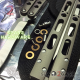 Balisong Spare Hardware Kit for The ONE EX-10 (clone) SILVER Replacement Pivots Bushings Washers