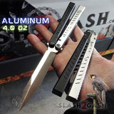 The ONE Channel Balisong FALCON Butterfly Knife w/ Zen Pins - ORIGINAL design Black Silver Sharp