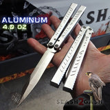 The ONE Channel Balisong FALCON Butterfly Knife w/ Zen Pins - Silver Sharp ORIGINAL design