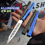 FALCON Balisong The ONE Butterfly Knife Black Blue Channel w/ Zen Pins - Trainer Practice Safe Dull