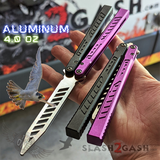 FALCON Balisong The ONE Butterfly Knife Black Purple Channel w/ Zen Pins - Trainer Practice Safe Dull