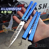 FALCON Balisong The ONE Butterfly Knife Blue Channel w/ Zen Pins - Trainer Practice Safe Dull