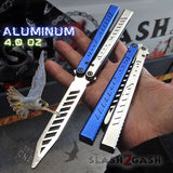 FALCON Balisong Trainer The ONE Butterfly Knife Black Silver Channel w/ Zen Pins - Practice Safe Dull