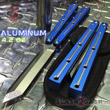 The ONE Kraken (clone) Balisong Butterfly Knife Channel w/ Zen Pins - Blue krake laken Tanto Sharp
