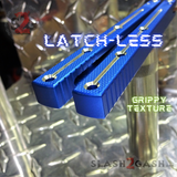 The ONE Kraken (clone) Balisong Butterfly Knife Channel w/ Zen Pins - Blue krake laken Grippy Texture
