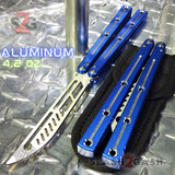The ONE Channel Balisong KRAKEN (clone) Trainer Blade Butterfly Knife w/ Bushings - Blue krake laken