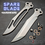 The ONE Channel Balisong Orca Butterfly Knife Sharp Spare Blade D2 Live - (clone) Replacement Trainer with Hardware Bushings