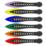 6" Ninja Throwing Knives with Sheath 6 PC Set - Asst. Colors