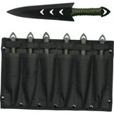 Perfect Point 6" Throwing Knives with Leg Attachment Sheath - 6 Piece Set Triangle Arrow Blade