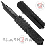 Titan OTF Dual Action Black Tactical Automatic Knife Tanto Plain