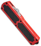 Titan OTF Dual Action Red Automatic Knife Satin Dagger Serrated S2G
