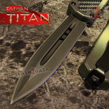Titan OTF Dual Action Camo Tactical Automatic Knife - Dagger Plain
