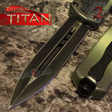 Titan OTF Dual Action Camo Tactical Automatic Knife - Dagger Plain