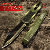 Taiwan Titan OTF D/A Camouflage Automatic Knife Switchblade w/ Black Dagger - upgraded Dual Action out-the-front knives