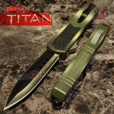 Titan OTF Dual Action Camo Tactical Automatic Knife - Dagger Plain