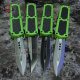 Taiwan Titan OTF D/A Lime Green Automatic Knife Switchblade - upgraded Dual Action out-the-front knives slash 2 gash Zombie Killer