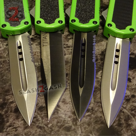 Titan OTF Knife D/A Green Automatic Switchblade TAIWAN - upgraded