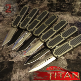 Taiwan Titan OTF D/A Grey Automatic Knife Switchblade Gray - upgraded Dual Action out-the-front knives