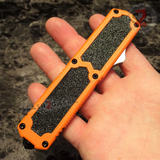 Taiwan Titan OTF D/A Orange Handle Automatic Knife Switchblade - upgraded Dual Action out-the-front knives slash 2 gash