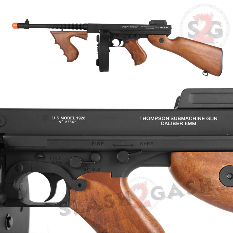 Thompson 1928 Chicago Typewriter Full Metal SMG Tommy Gun Airsoft AEG