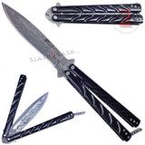 Twist Butterfly Knife Drop Point Balisong - Black Damascus M-Tech Darrel Ralph