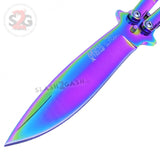 Twist Butterfly Knife Drop Point Balisong - Rainbow Spectrum M-Tech Darrel Ralph