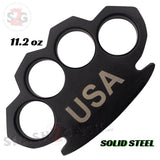 USA Knuckles Black Solid Steel Paper Weight - Knuckle Duster Heavy Metal Steampunk