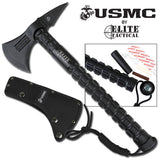 USMC Marines Elite Tactical Tomahawk Throwing Axe w/ Survival Kit M-X001 Officially Licensed