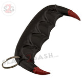 Vampire Slayer Teeth Unbreakable ABS Self Defense Keychain Black with Blood Red