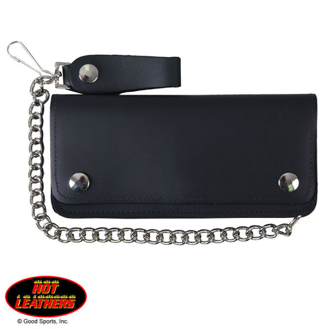 Hot Leathers Bi-Fold 5 Pocket Wallet w/ Chain American Made USA S2G slash2gash