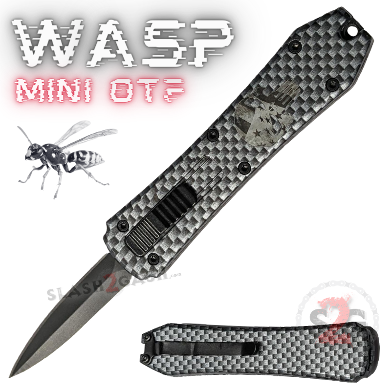Wasp Mini OTF Knife Small Auto Switchblade Dagger - Punisher