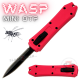 Mini Keychain OTF Knife Wasp Small Automatic Switchblade Dagger with Clip - Hot Pink California Legal