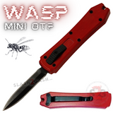 Mini Keychain OTF Knife Wasp Small Automatic Switchblade Dagger with Clip - Blood Red California Legal
