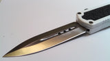 Titan OTF Dual Action White Automatic Knife Plain Edge Dagger