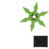 Biohazard Throwing Star Set Green and Black Zombie Shuriken 6 Point Ninja Thrower