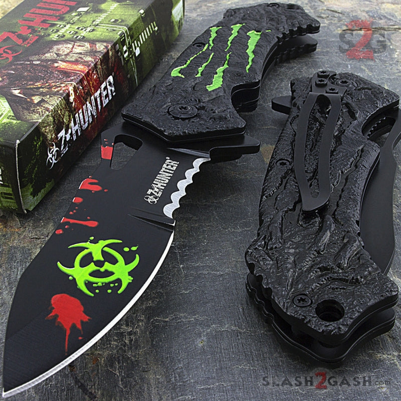 Zombie Hunter Bio Hazard Monster Claw A/O Knife - Green
