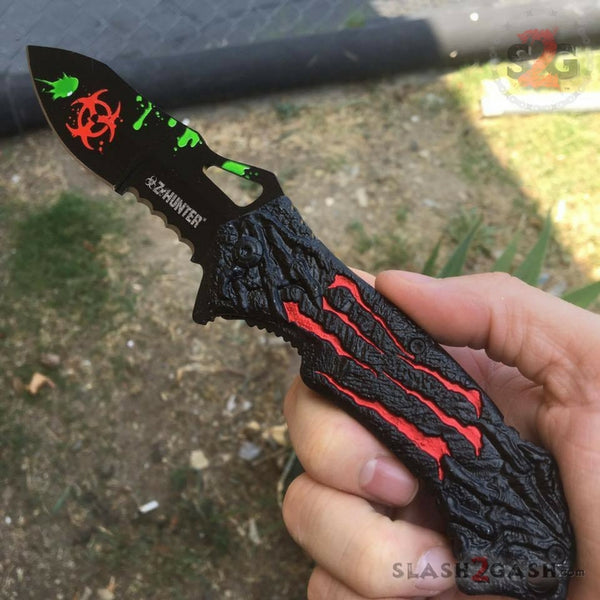 Zombie Hunter Bio Hazard Monster Claw A/O Knife - Red