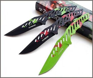 9" Throwing Knife Set 3 PC Blood Splatter Thrower Knives Z-Hunter