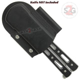 Universal Butterfly Knife Sheath ABS Holster w/ Belt Attachment - Fits MOST Balisongs
