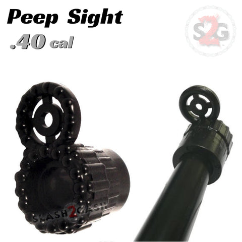 Peep Sight .40 Caliber Blowgun Accessory - Crosshair Aim Assist Muzzle Guard