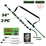 Zombie Blowguns .40 cal LOADED w/ 30 Darts - Zombie Green 54" inch 2PC - Avenger USA
