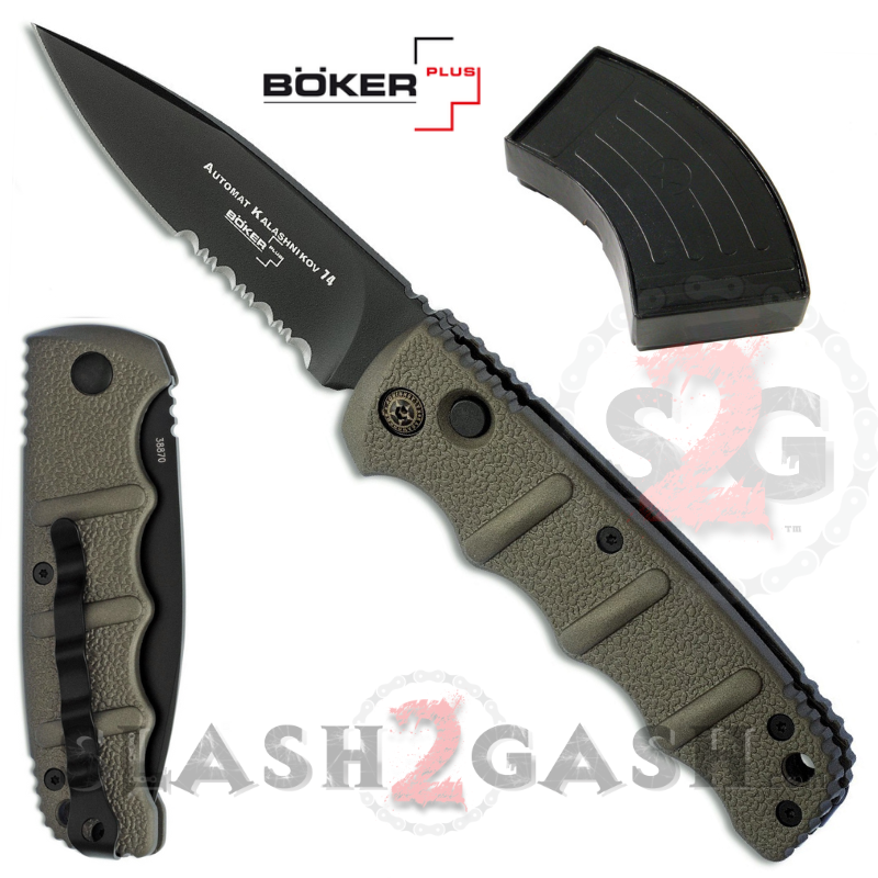 Boker Kalashnikov Automatic Knife Gun Metal Grey - Drop
