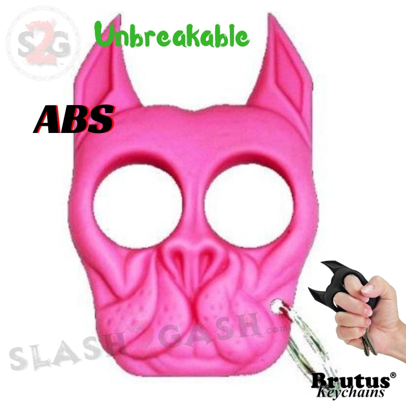 Brutus Self Defense Keychain ABS Knuckles Hot Pink Punchy Puppy